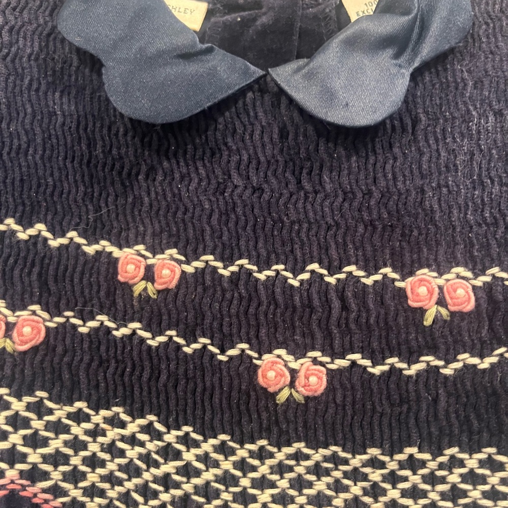 Laura Ashley Velvet Dress with Embroidered Details - Picture 5 of 8
